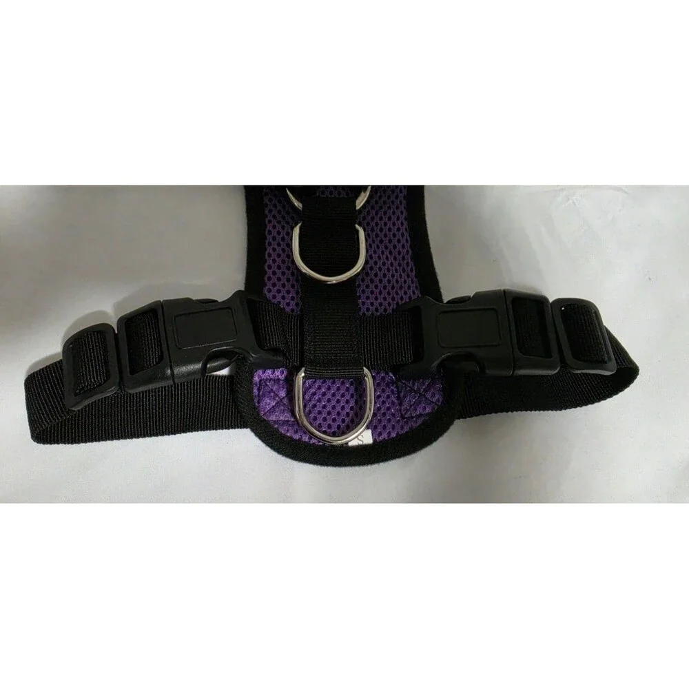 SlowTon Breathable Mesh Dog Car Harness and Safety Vest, Purple, Size Small